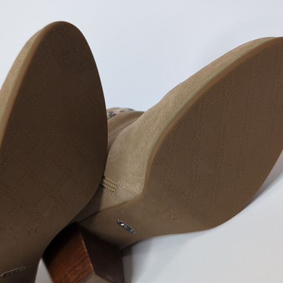 Vionic Upright Upton Taupe Suede Leather Ankle Booties Size 11 - Picture 12 of 13